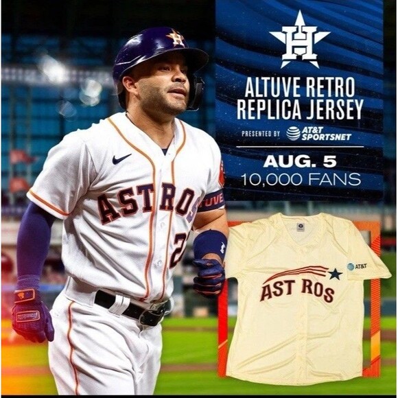 Houston Astros Jose Altuve #27 1965 SGA Jersey Men's Size XL Game day Giveaway - Picture 1 of 8